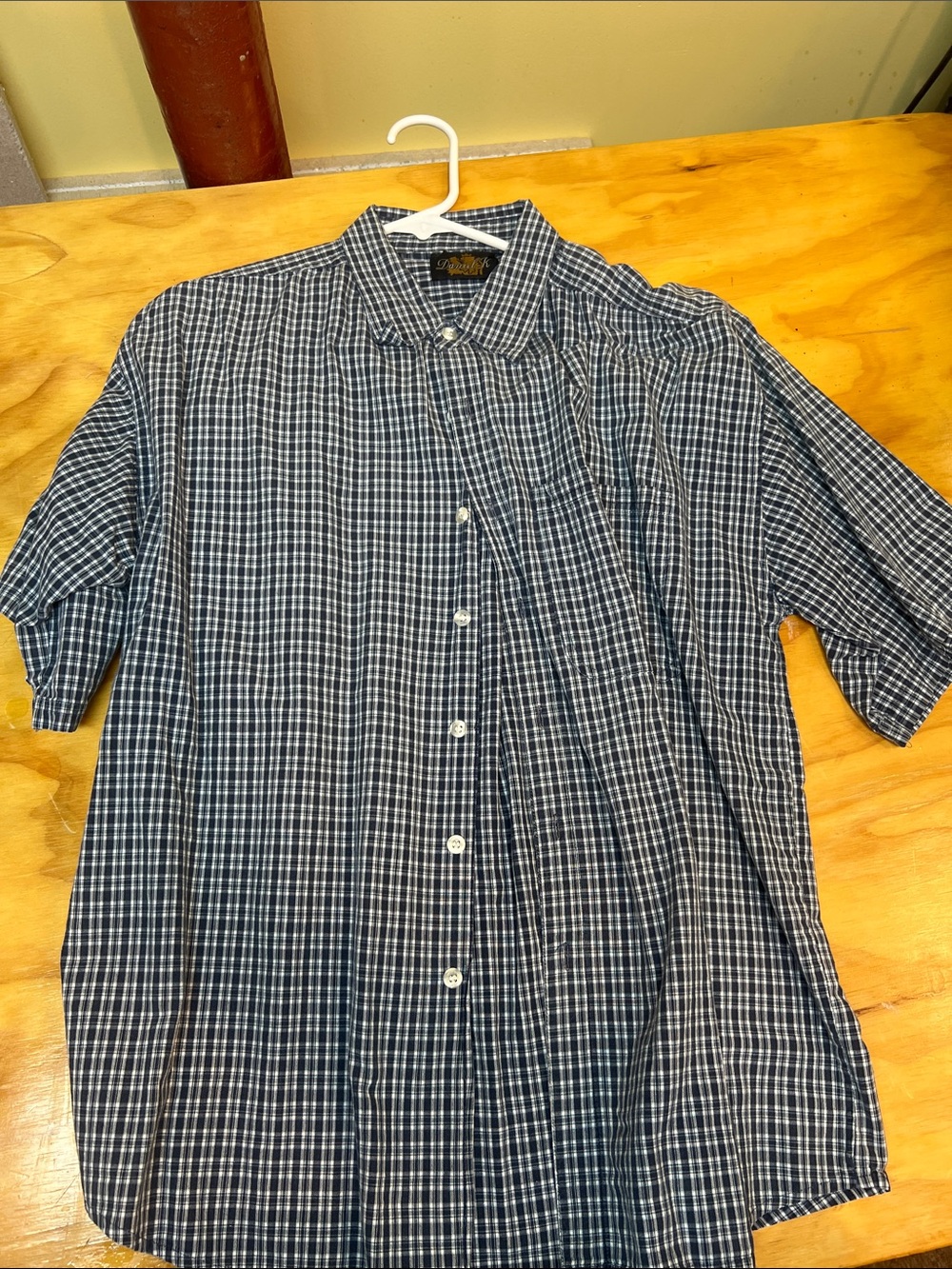Daniel K Men's Short-Sleeve Navy Check Button-Down Shirt